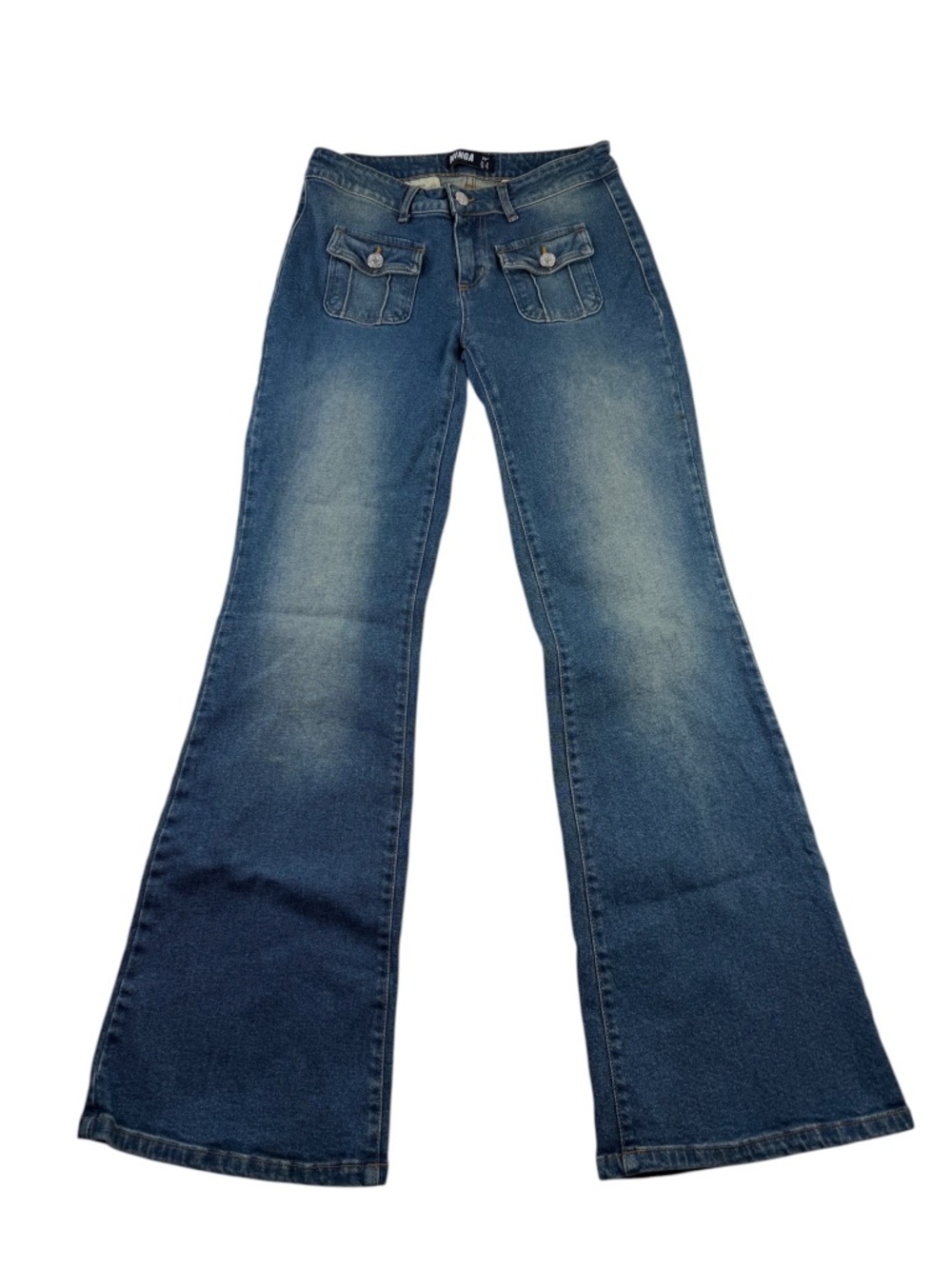 Minga London Jade Overdye Flare Jeans